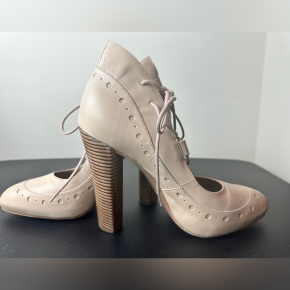 Beige Type Z Lace Up Heels - Picture 3 of 14
